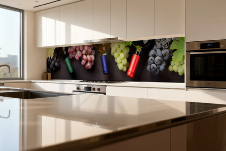 Küchenrückwand Wein und Trauben
