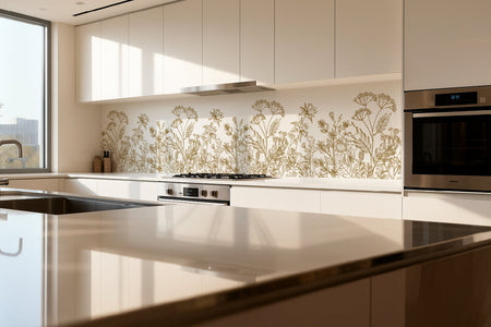 Küchenrückwand Florales Linienmuster