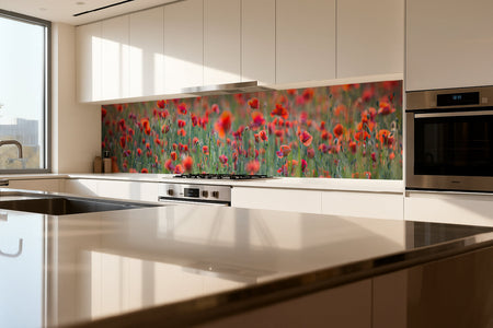 Küchenrückwand Rotes Mohnfeld