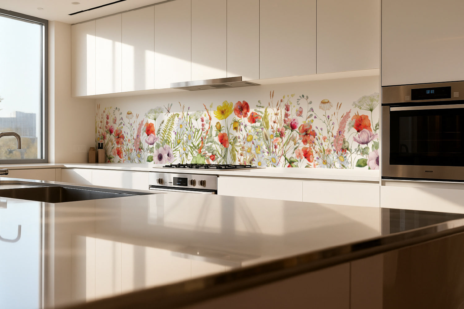 Küchenrückwand Bunte Wildblumen