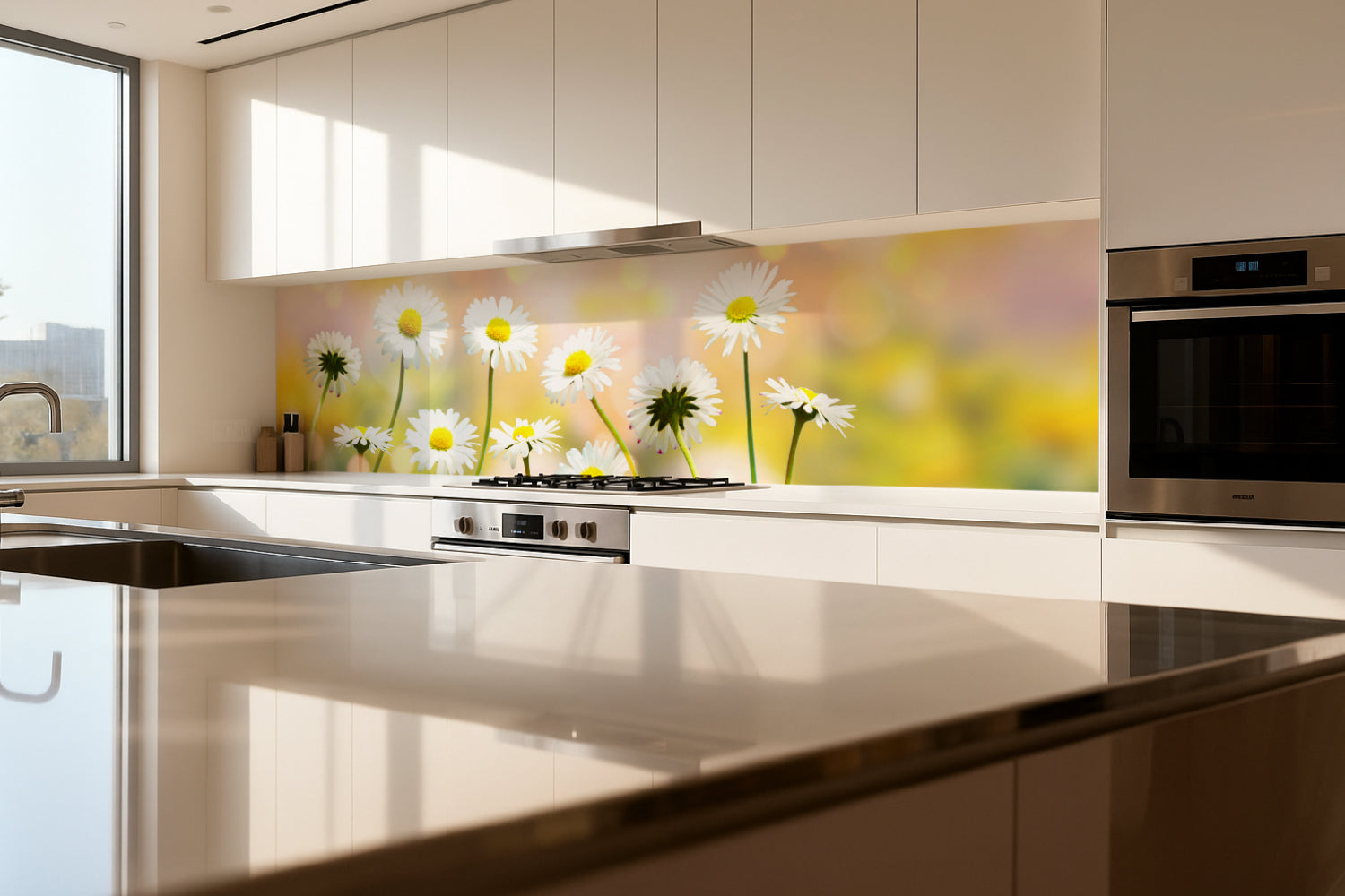 Küchenrückwand Gänseblümchen