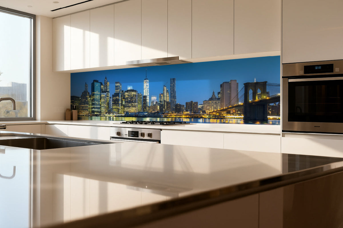Küchenrückwand Skyline bei Nacht