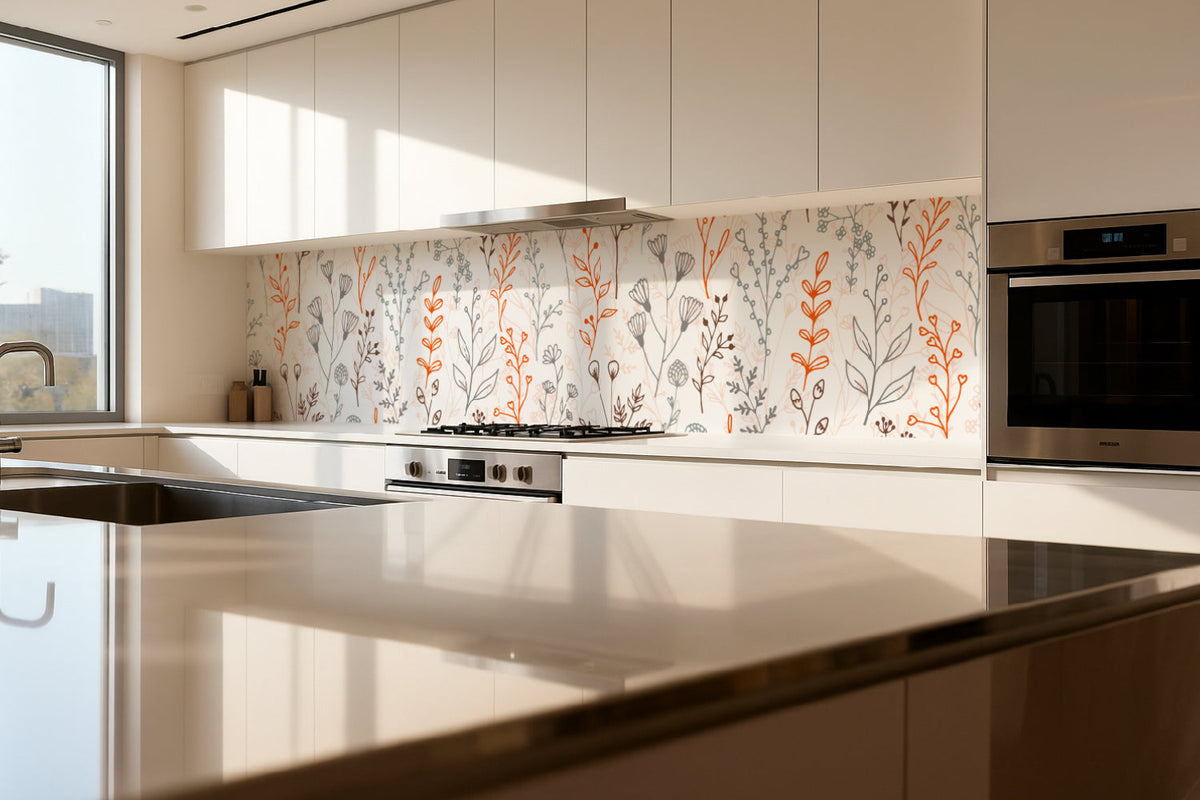 Küchenrückwand Florales Muster Design
