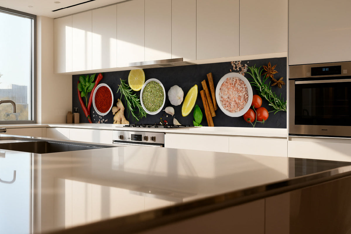 Küchenrückwand Gewürze und Kräuter
