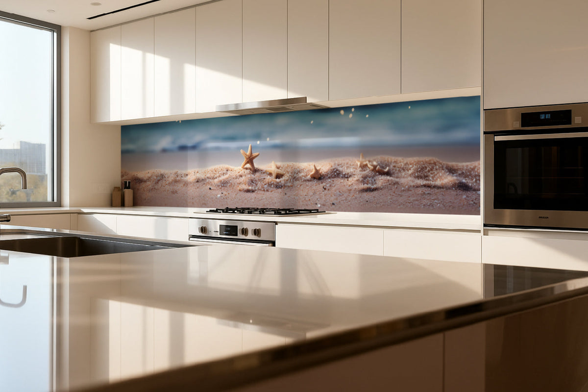 Küchenrückwand Seesterne am Strand