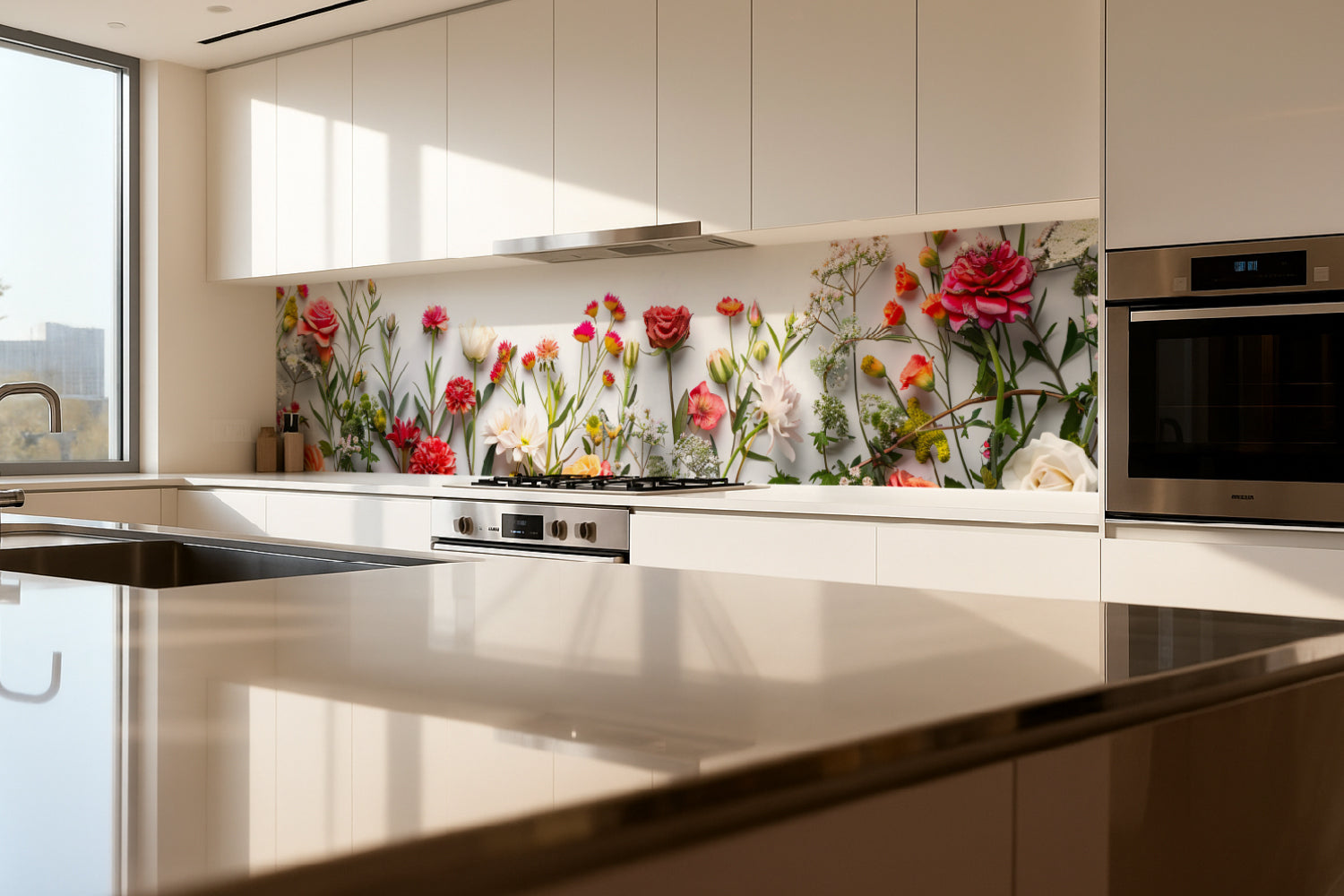 Küchenrückwand Bunte Blumen