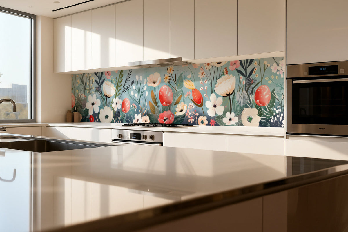 Küchenrückwand Florales Aquarellmotiv