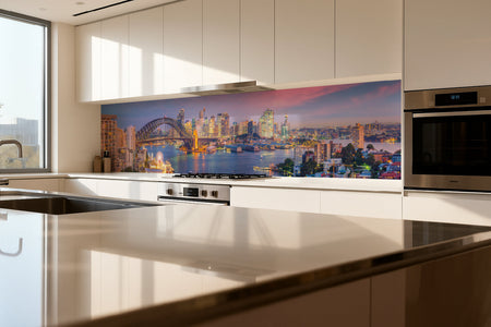 Küchenrückwand Skyline bei Sonnenuntergang