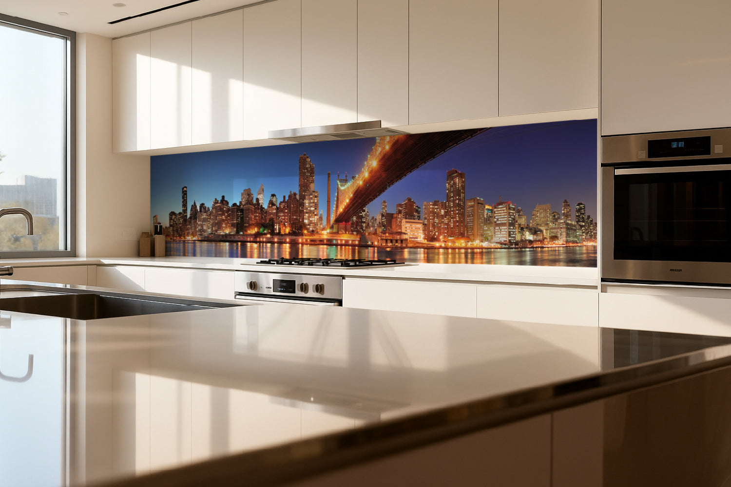 Küchenrückwand Skyline bei Nacht