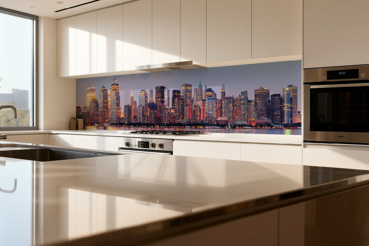 Küchenrückwand Skyline bei Sonnenuntergang