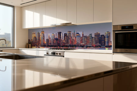 Küchenrückwand Skyline bei Sonnenuntergang