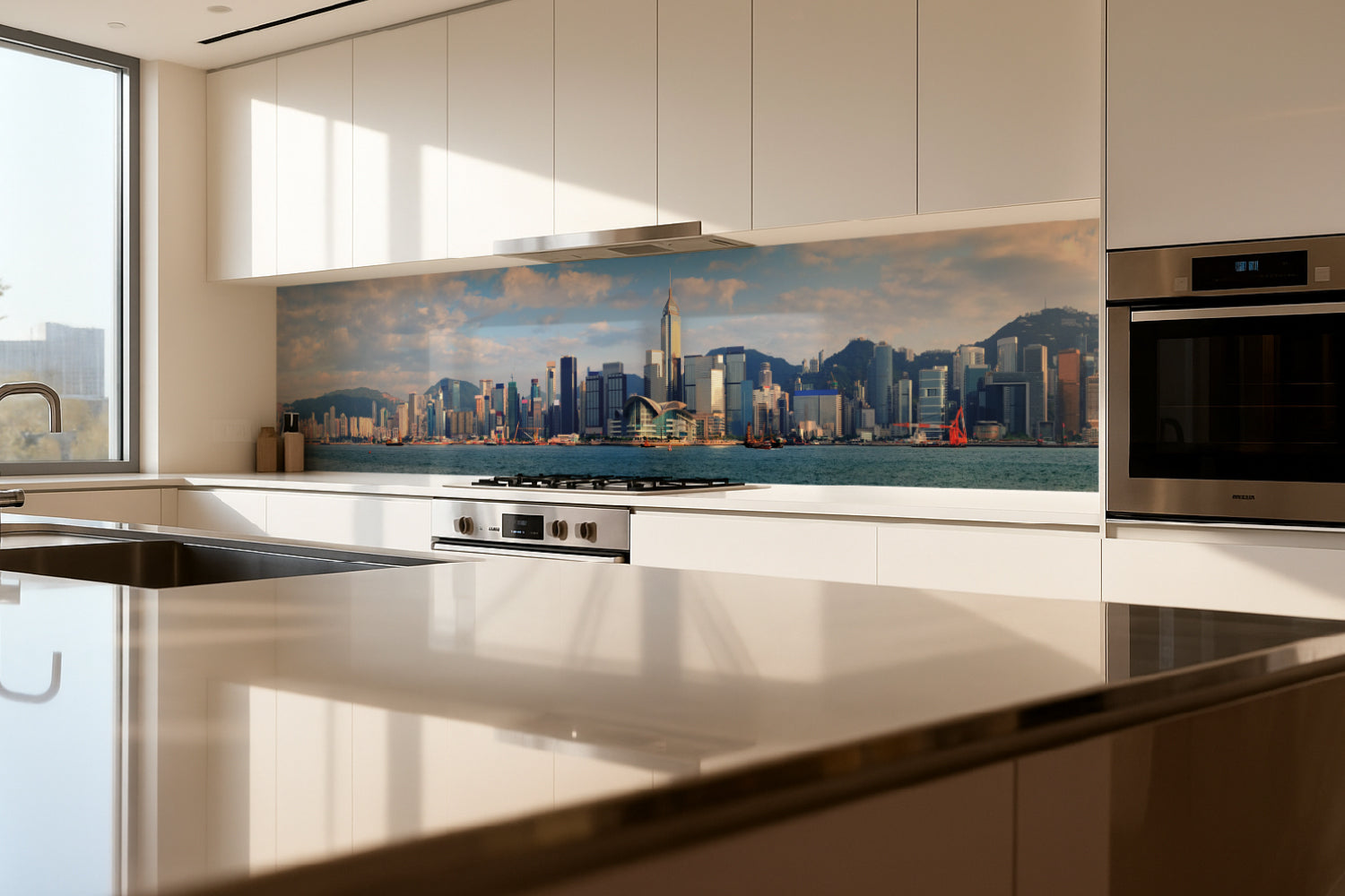 Küchenrückwand Skyline am Meer