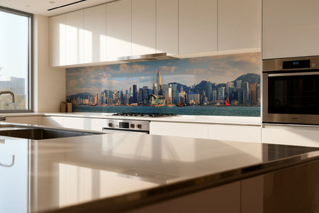 Küchenrückwand Skyline am Meer