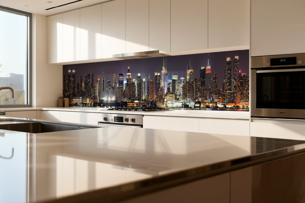 Küchenrückwand Skyline bei Nacht
