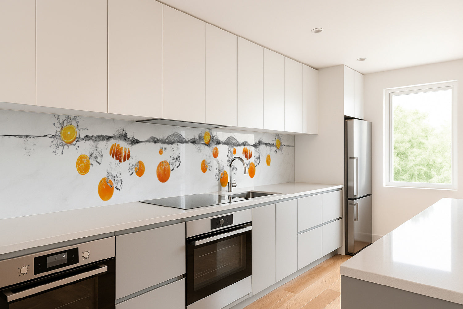 Küchenrückwand Orange Spritzwasser