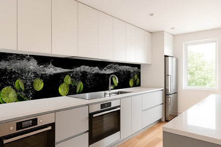 Küchenrückwand Limetten im Wasser