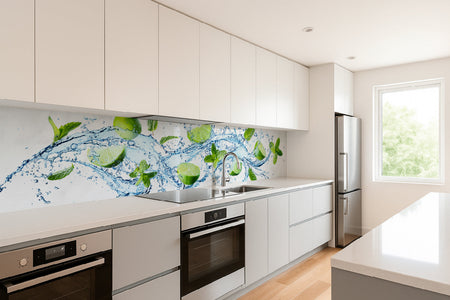 Küchenrückwand Wasser & Limetten