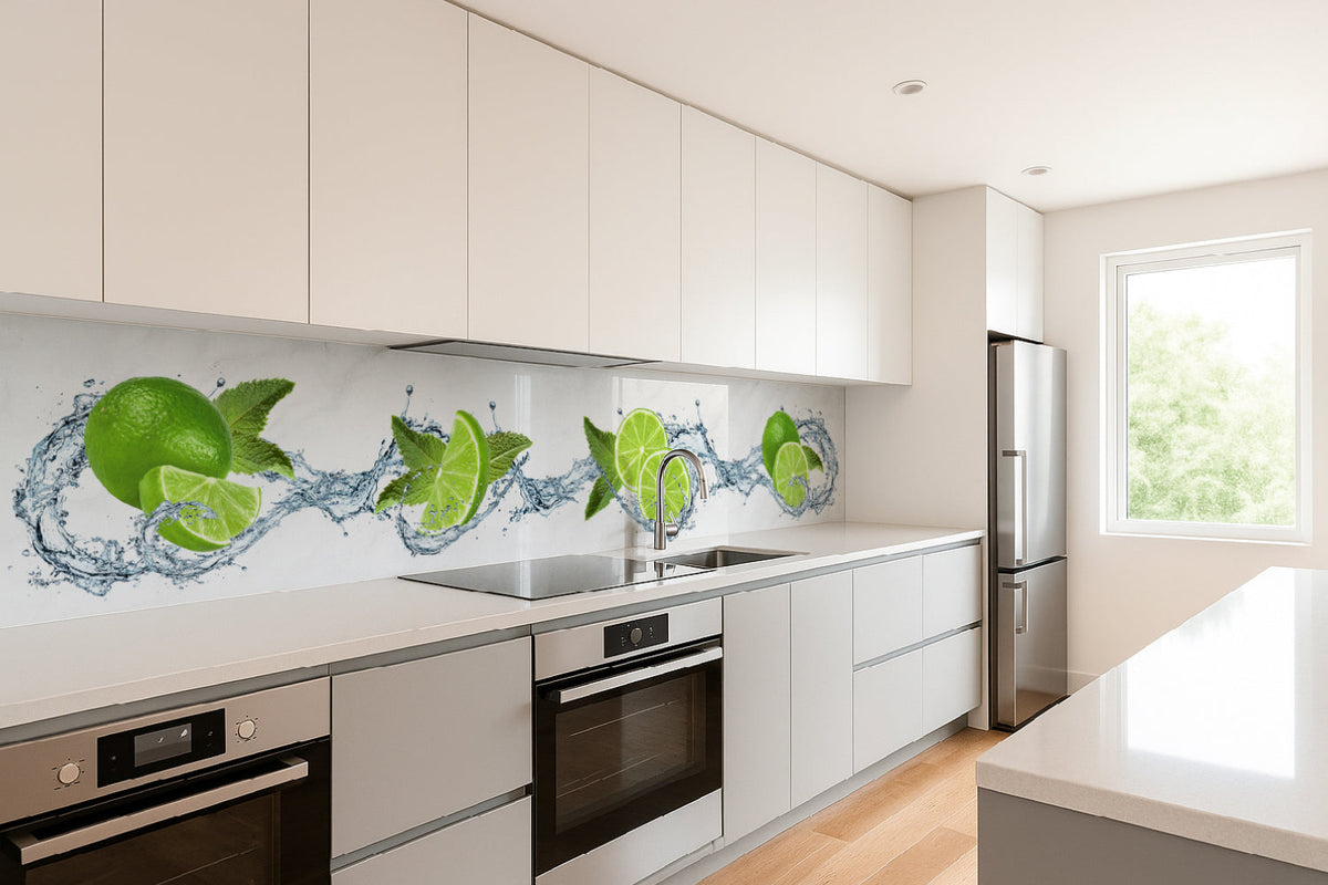 Küchenrückwand Minze & Limette