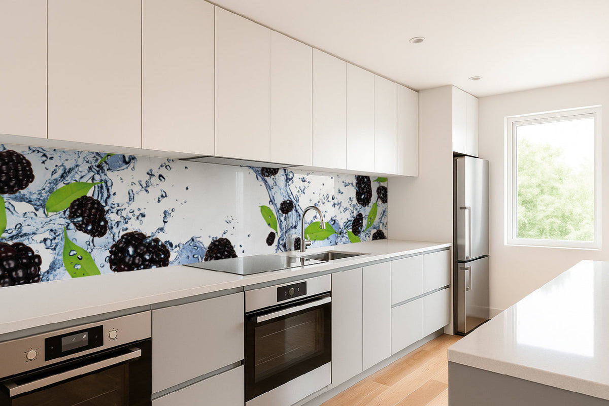 Küchenrückwand Brombeeren im Wasser