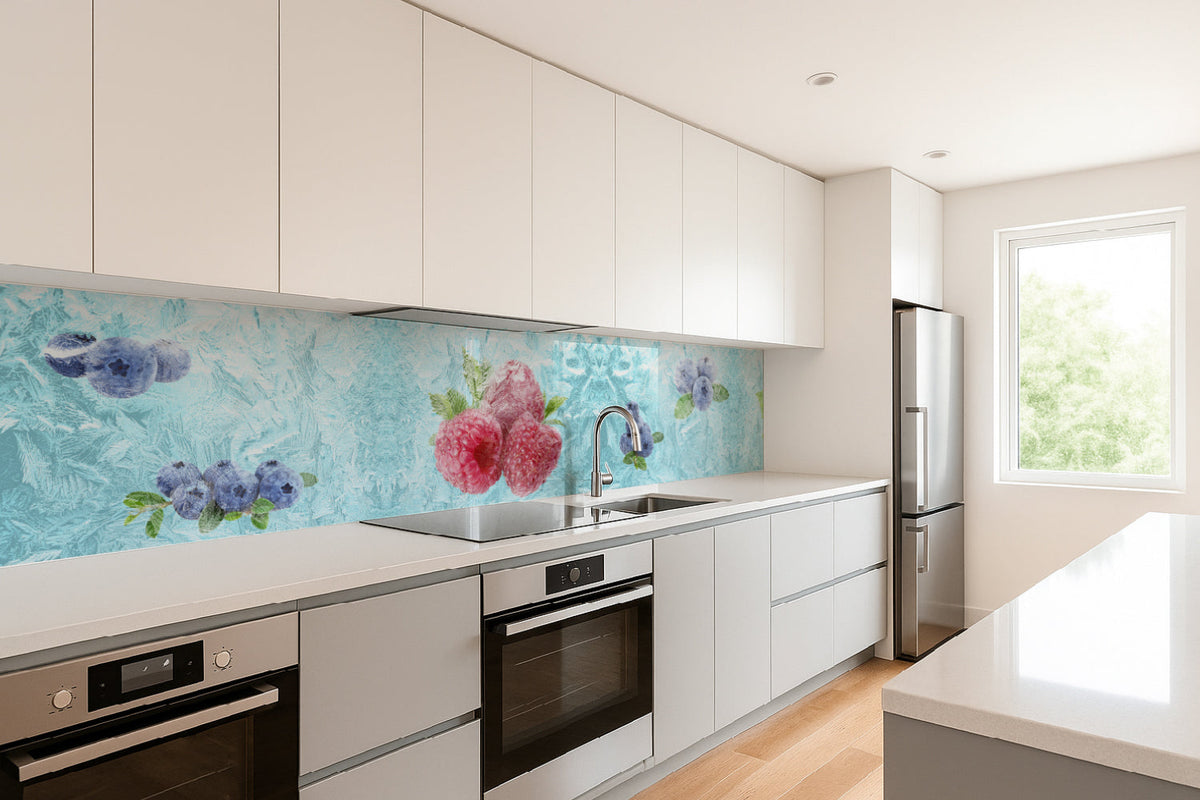 Küchenrückwand Himbeeren & Blaubeeren