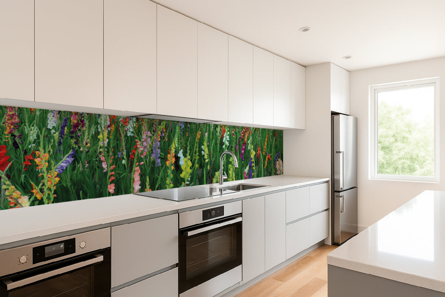 Küchenrückwand Bunte Blumen