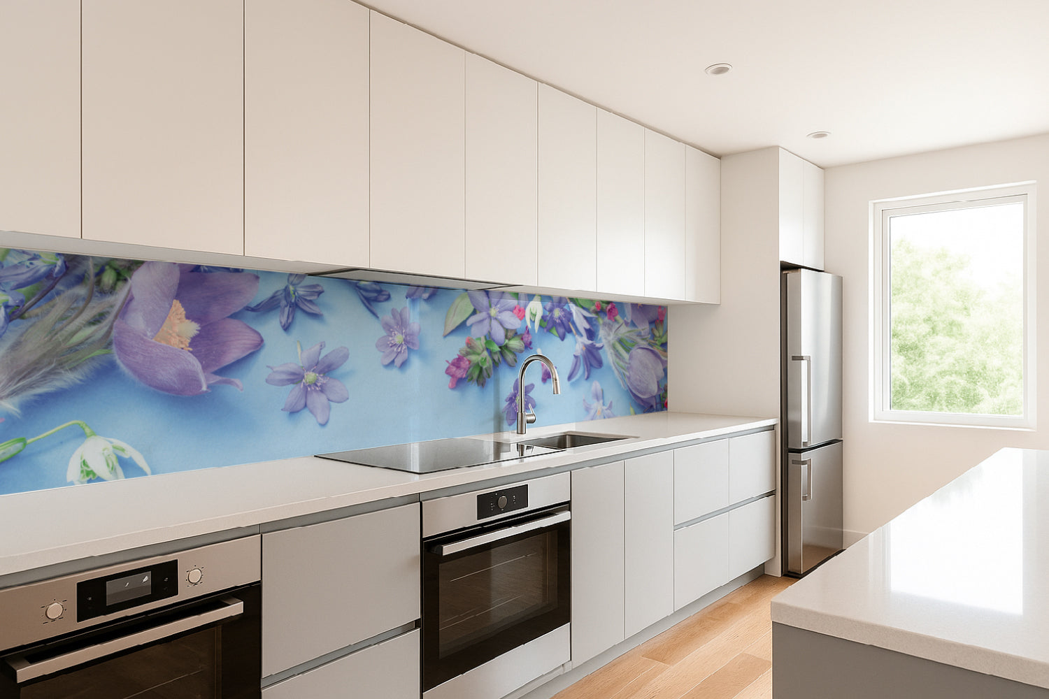 Küchenrückwand Zarte Blüten