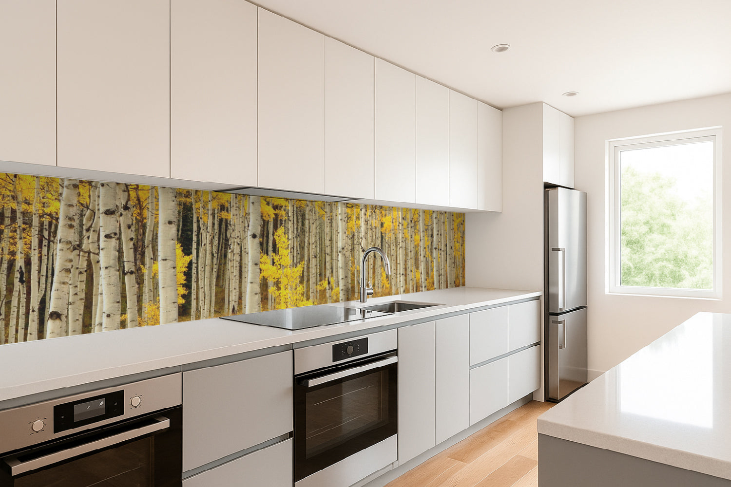 Küchenrückwand Birkenwald