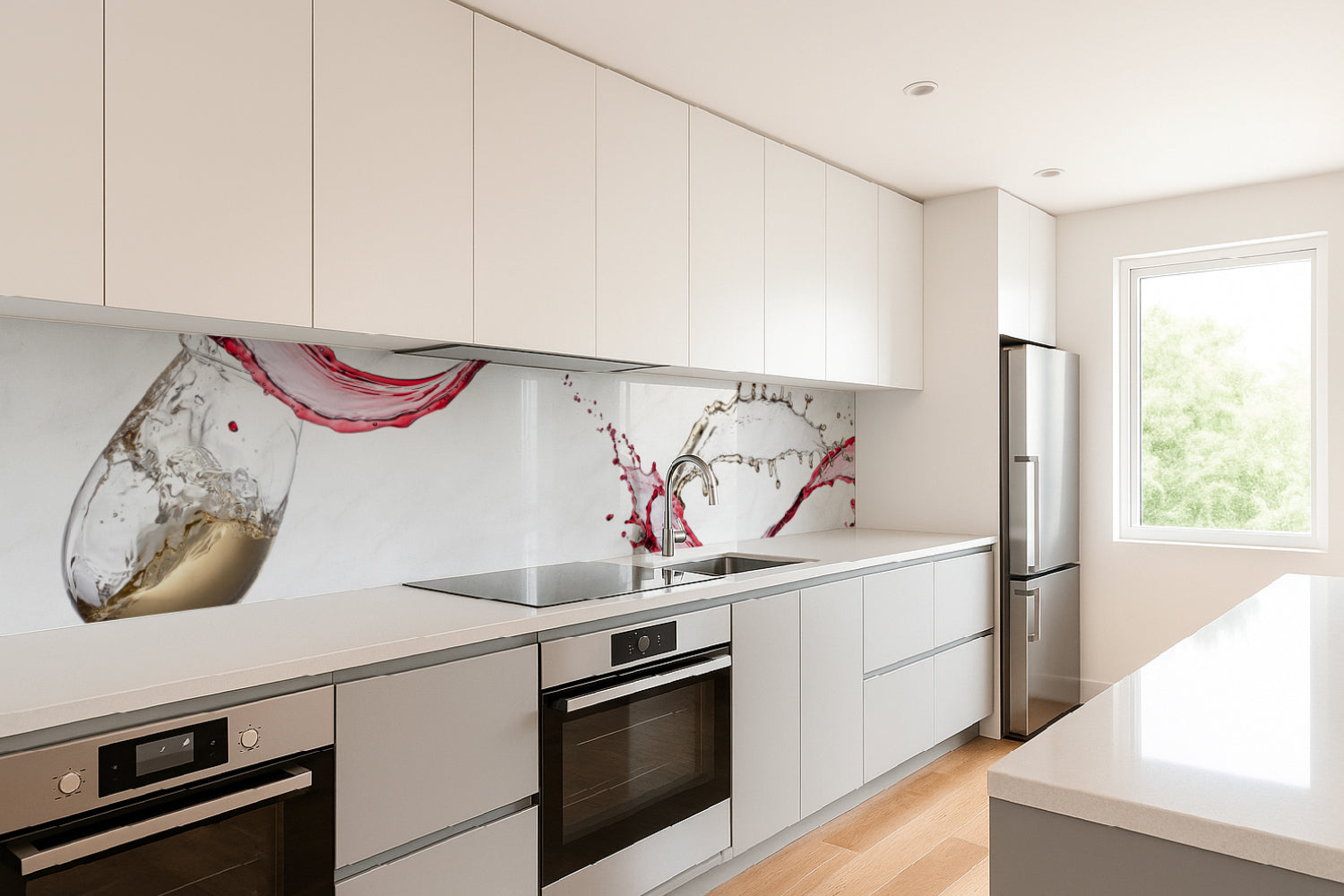 Küchenrückwand Rotwein & Weißwein Splash