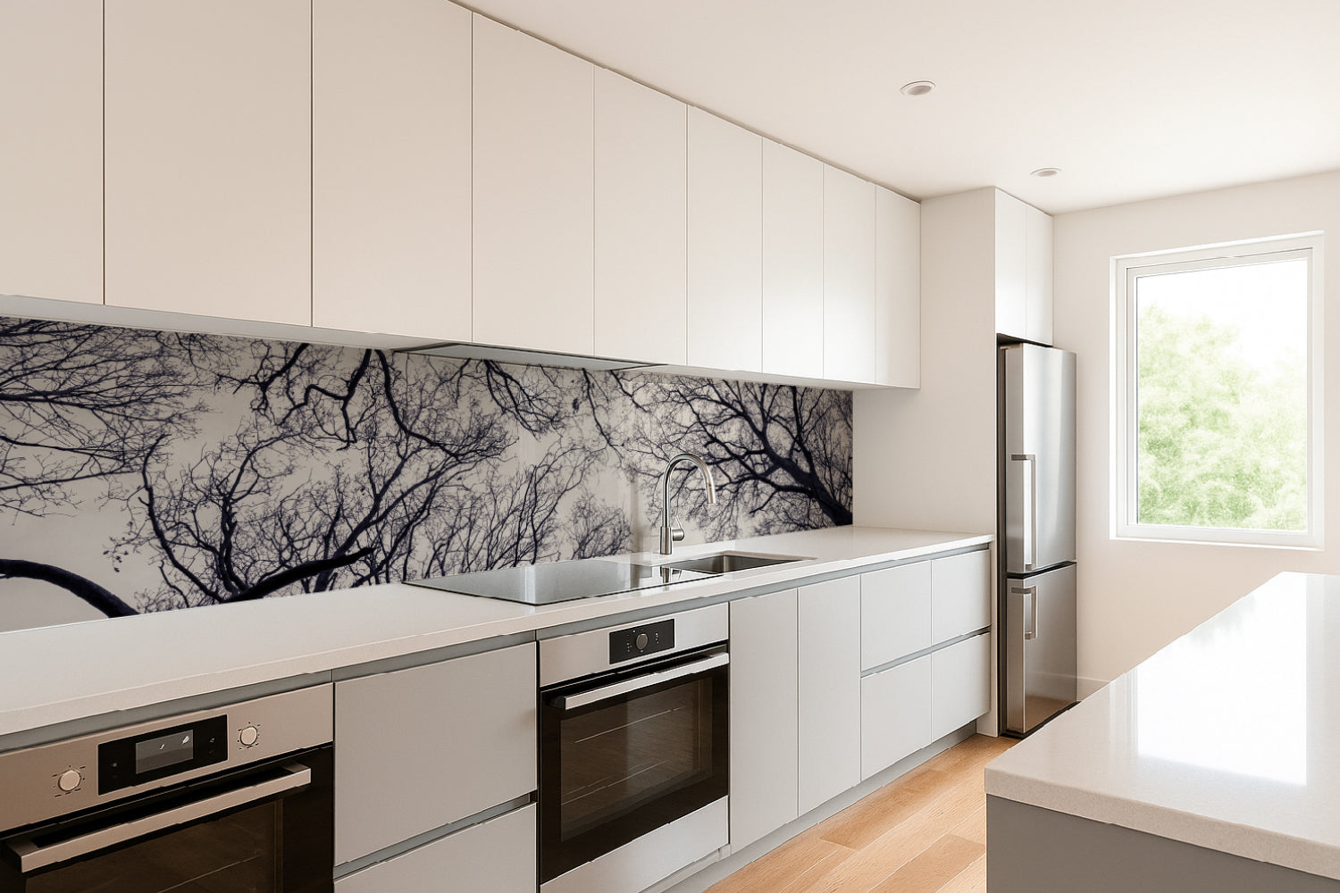 Küchenrückwand Äste Silhouette