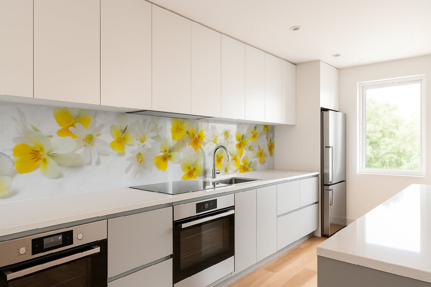 Küchenrückwand Gelbe Frühlingsblüten
