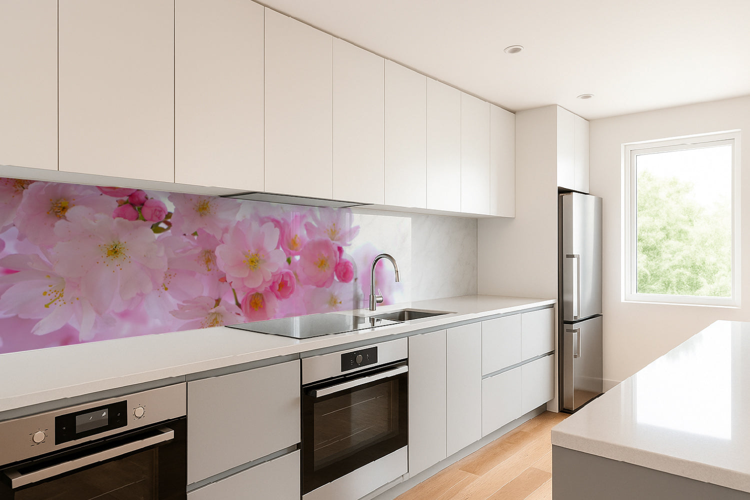 Küchenrückwand Rosa Kirschblüten
