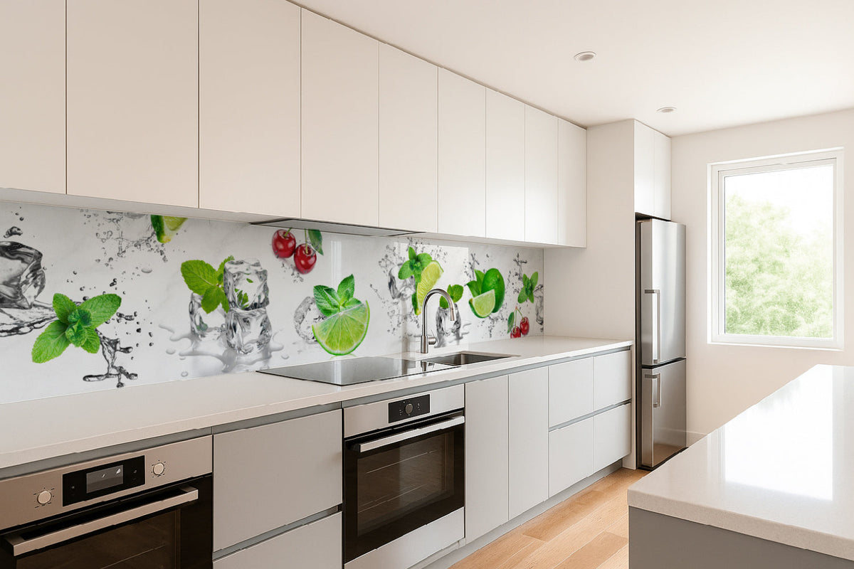 Küchenrückwand Limette Minze Eis