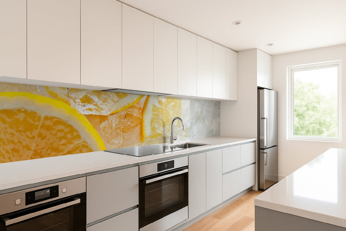 Küchenrückwand Eis und Zitrone
