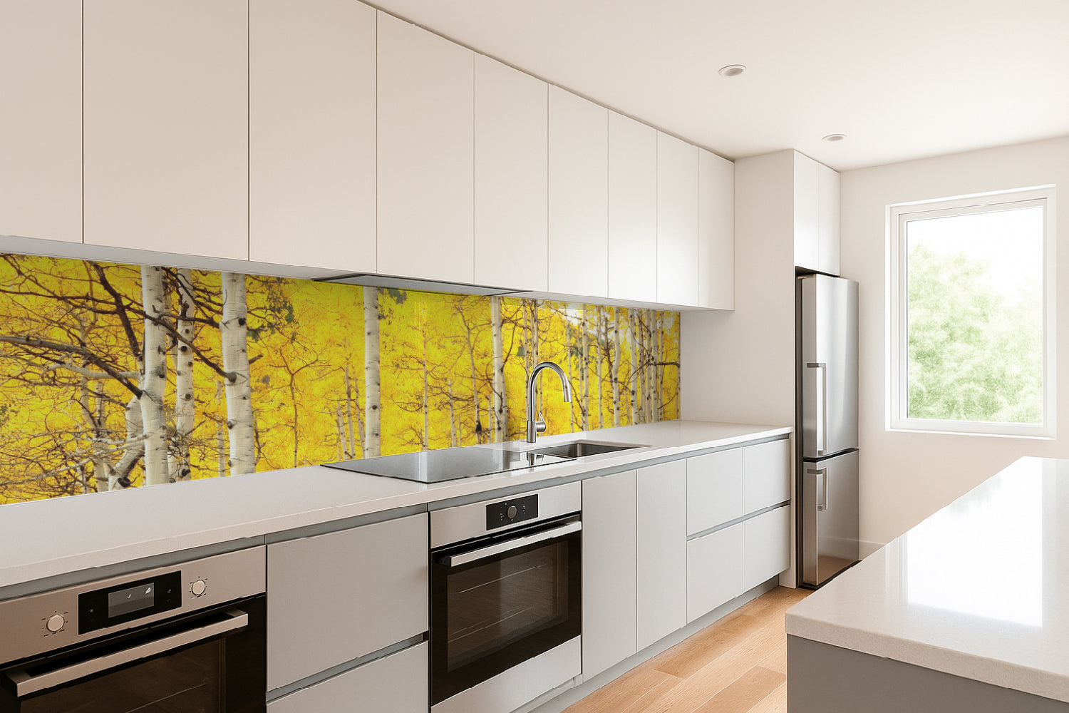 Küchenrückwand Herbstlicher Birkenwald