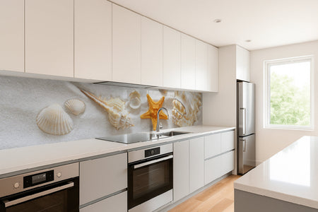 Küchenrückwand Muscheln im Sand
