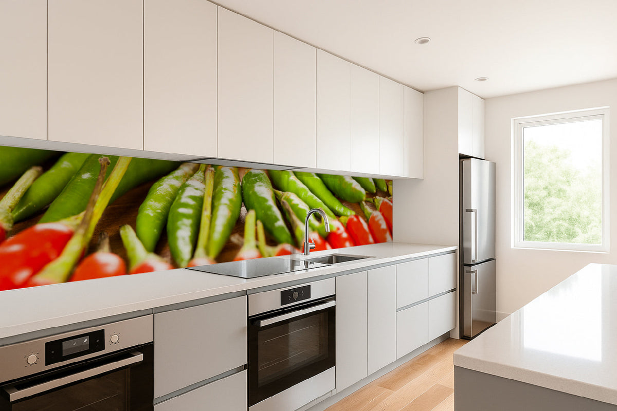 Küchenrückwand Rote & Grüne Chili