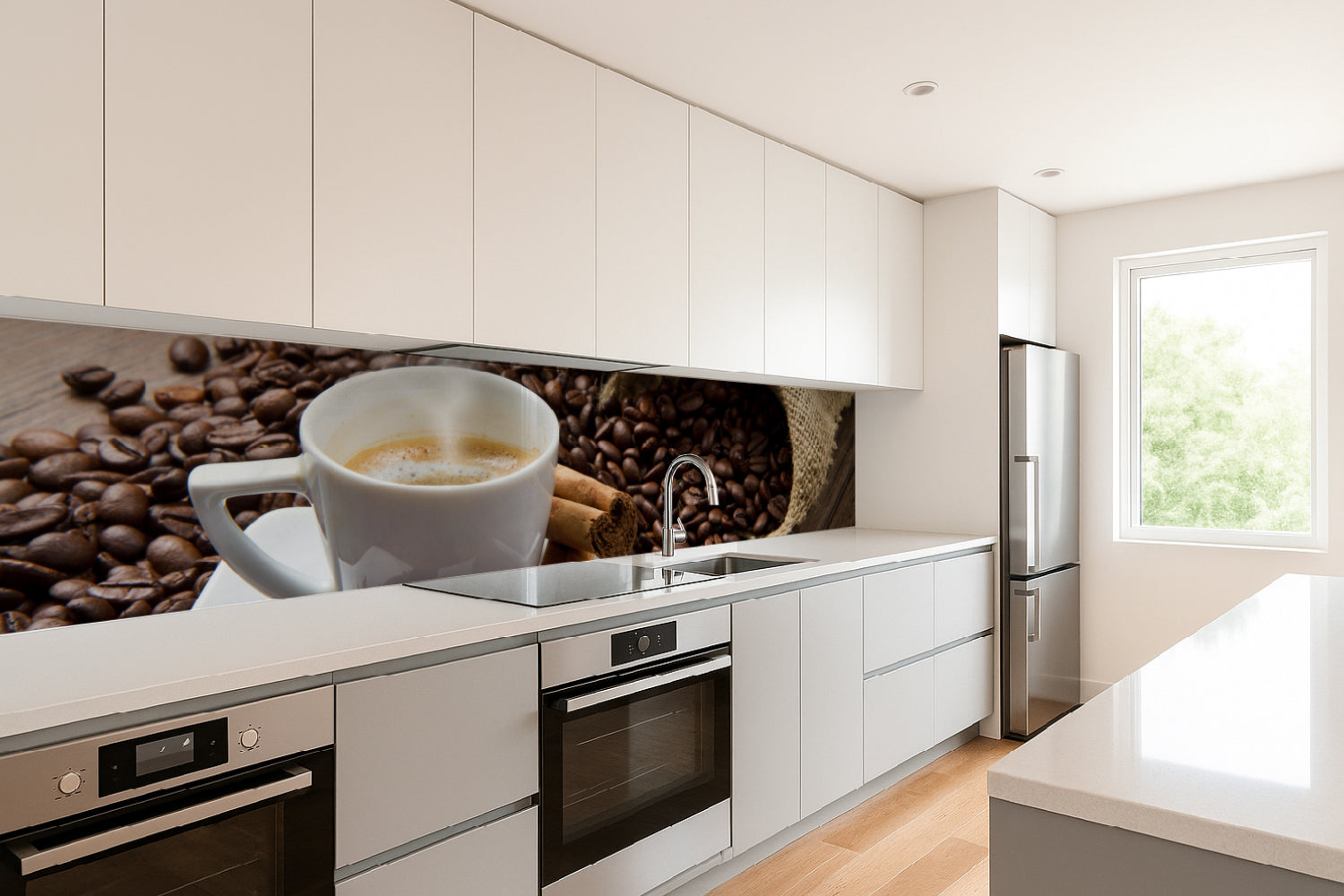 Küchenrückwand Espresso & Bohnen