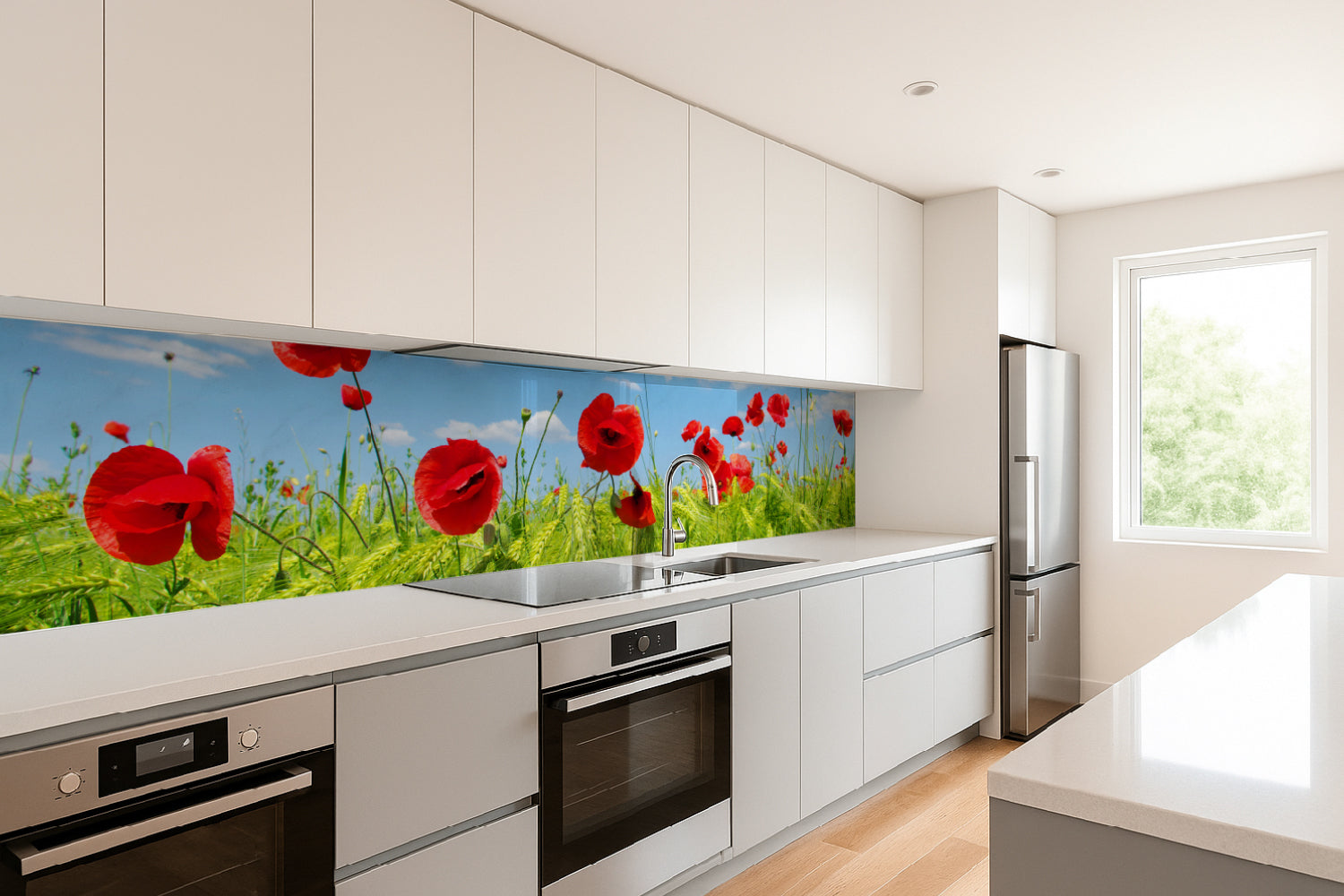 Küchenrückwand Mohnblumenwiese