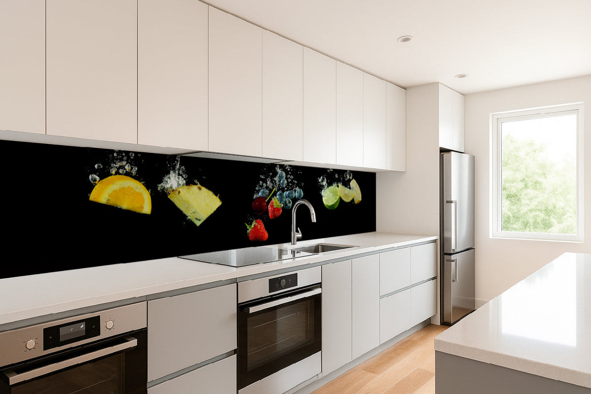 Küchenrückwand Früchte im Wasser