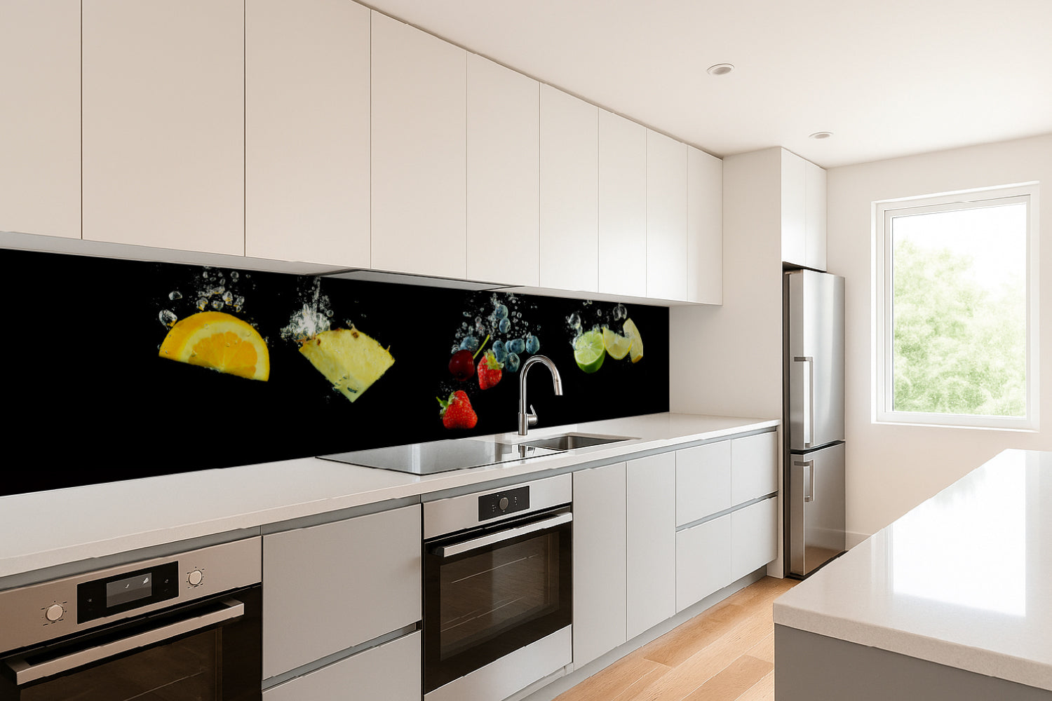 Küchenrückwand Früchte im Wasser