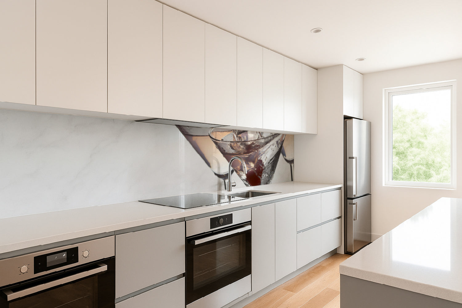 Küchenrückwand mit Cocktailmotiv