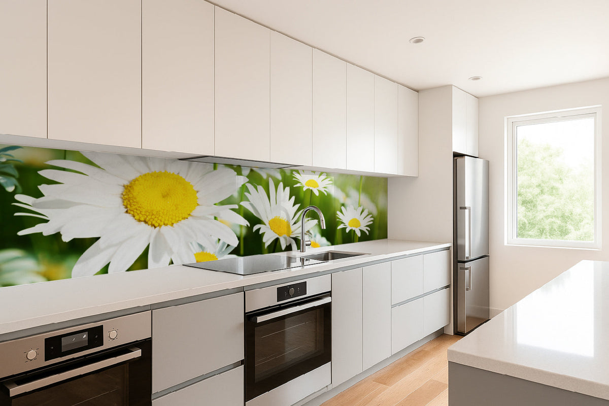 Küchenrückwand Margeritenblüten