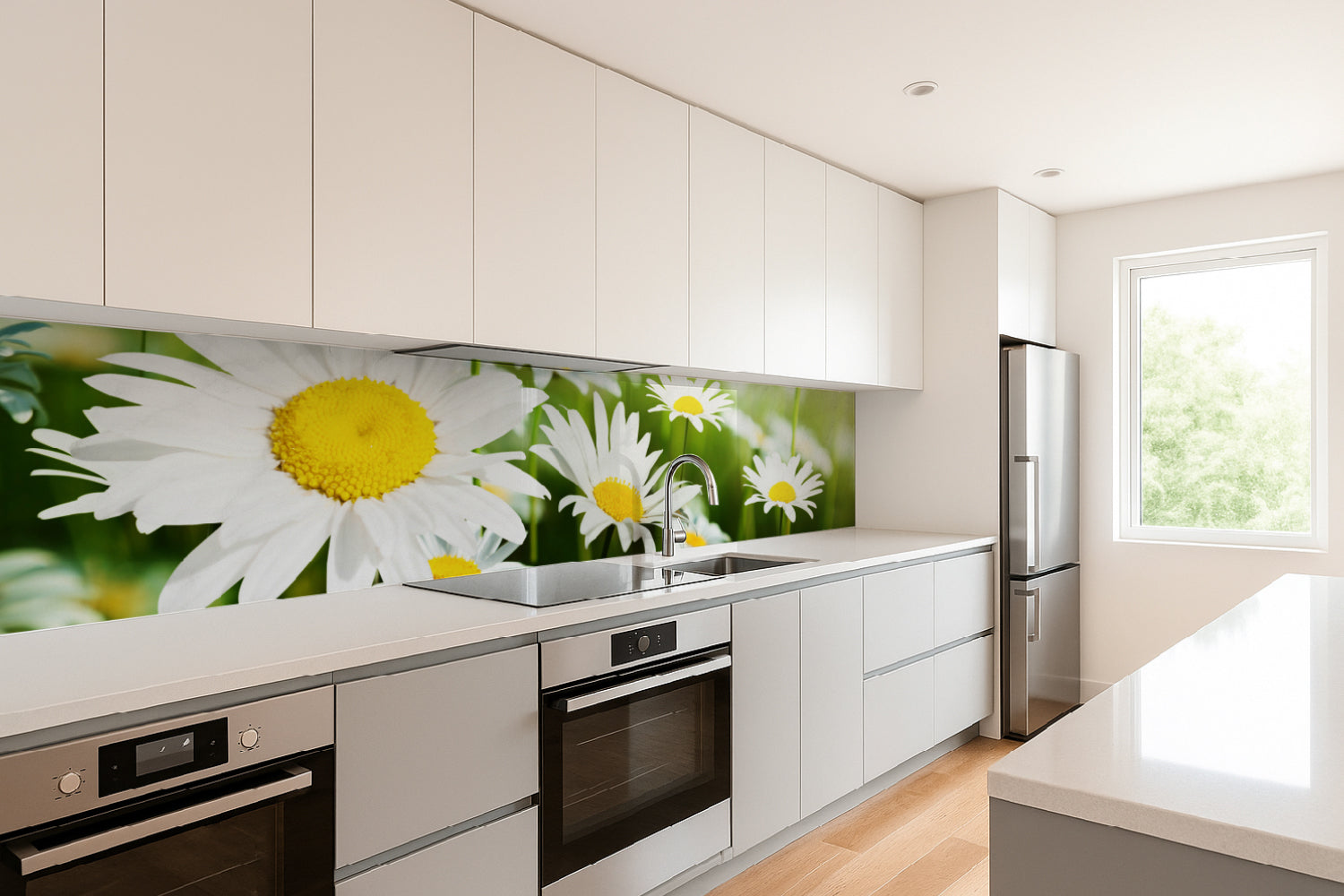 Küchenrückwand Margeritenblüten