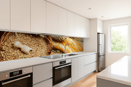 Küchenrückwand Baguette & Getreide