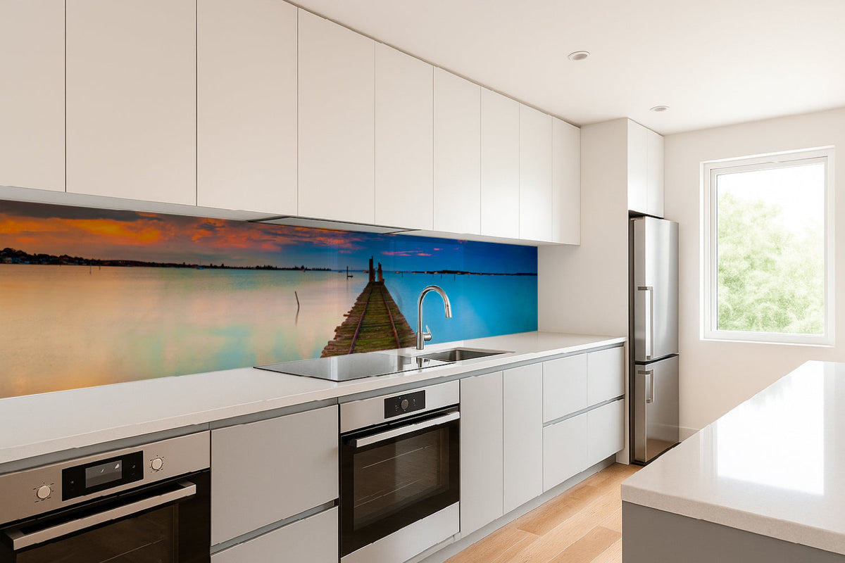 Küchenrückwand Steg am See