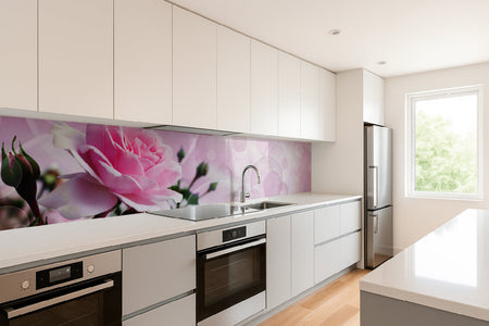 Küchenrückwand mit Rosenmotiv