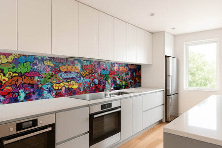 Küchenrückwand mit Graffiti