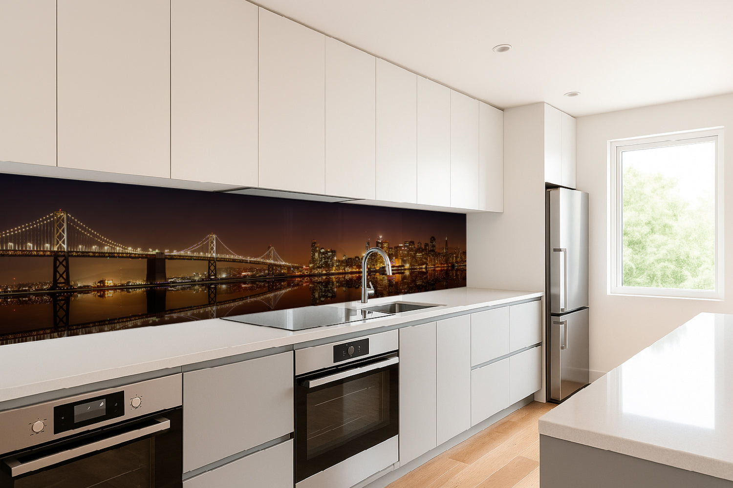 Küchenrückwand Skyline bei Nacht
