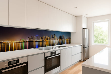 Küchenrückwand Skyline mit Lichtern