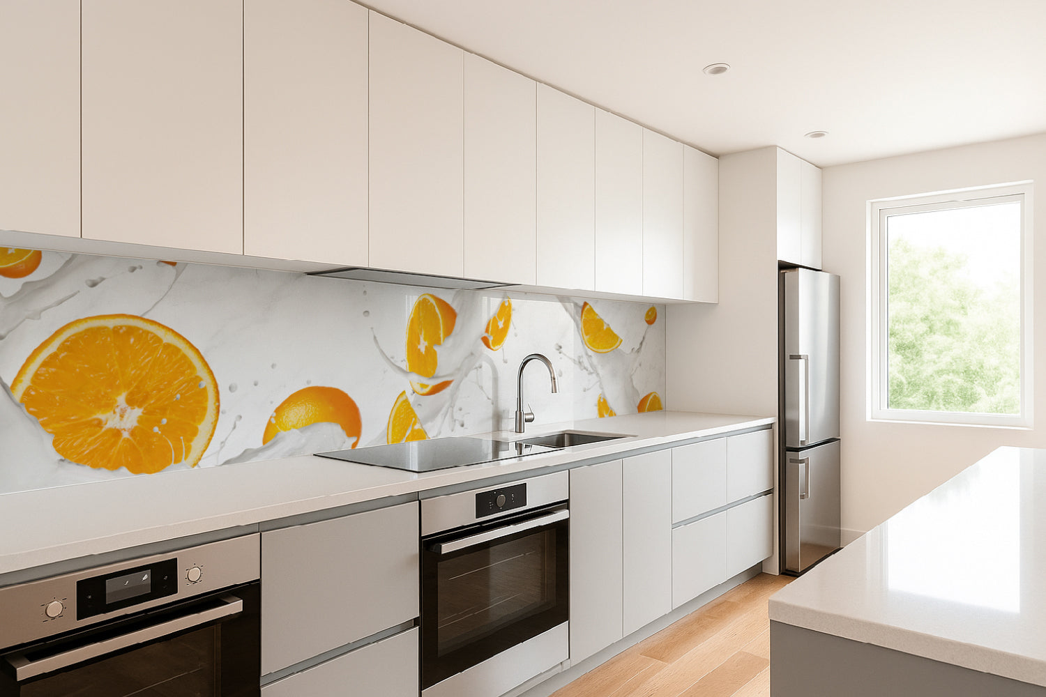 Küchenrückwand Orangen Splash